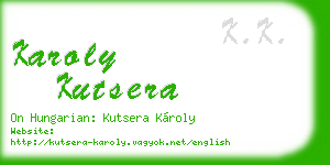 karoly kutsera business card