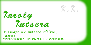 karoly kutsera business card